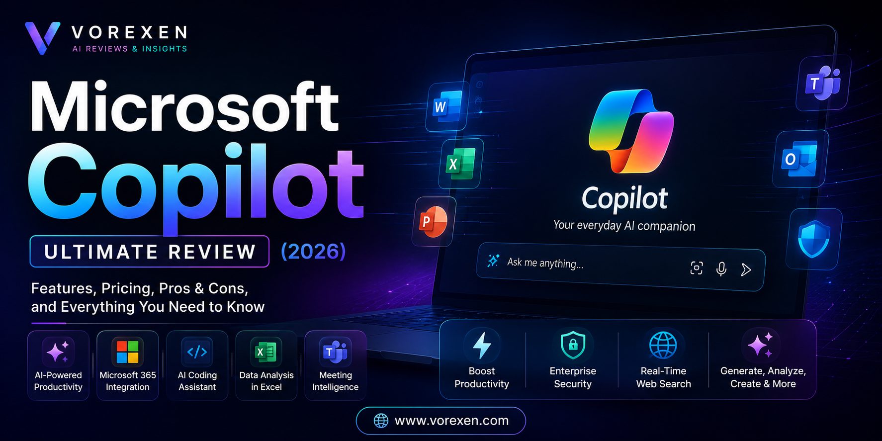 Microsoft Copilot Review 2026: Features & Pricing | Vorexen
