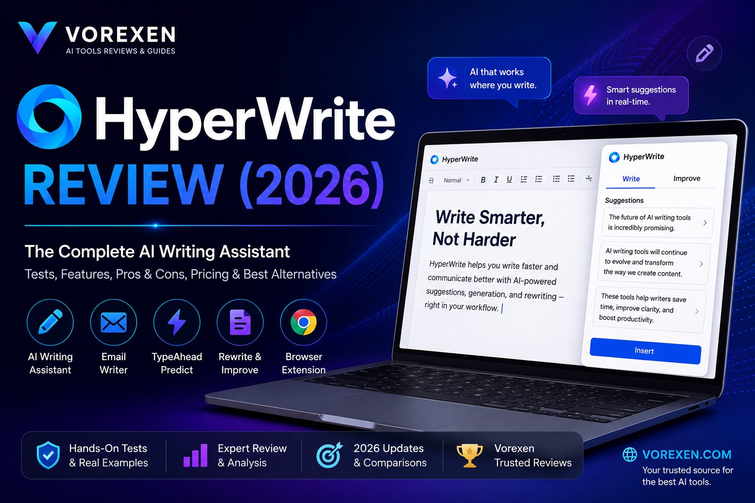 HyperWrite Review (2026): Features, Pricing, Pros & Cons | Vorexen