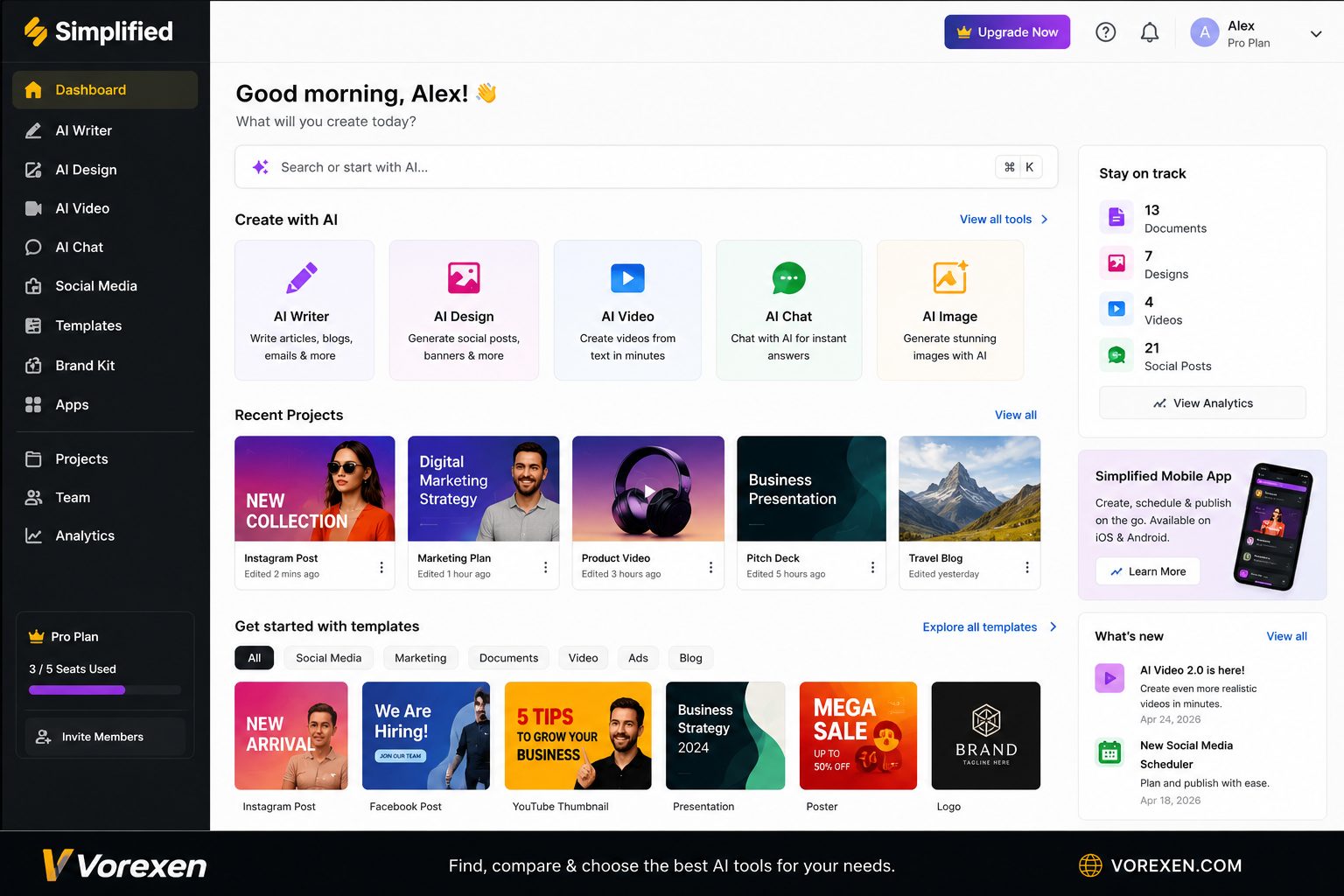 Simplified AI Dashboard
