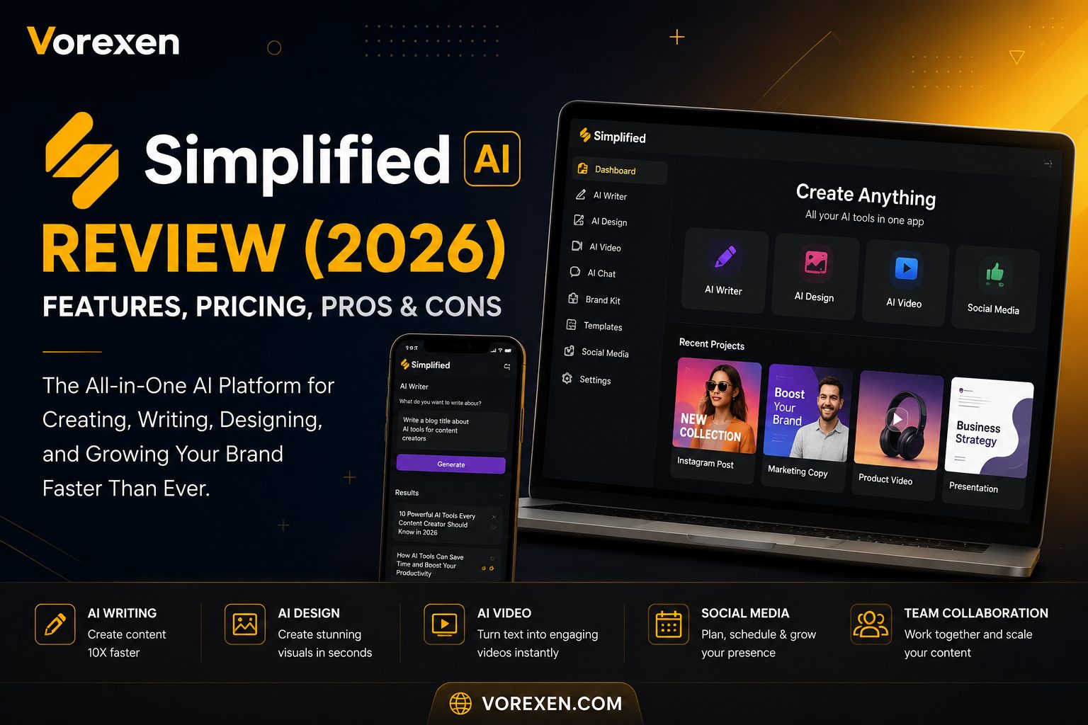Simplified AI Review (2026): Features, Pricing, Pros & Cons | Vorexen