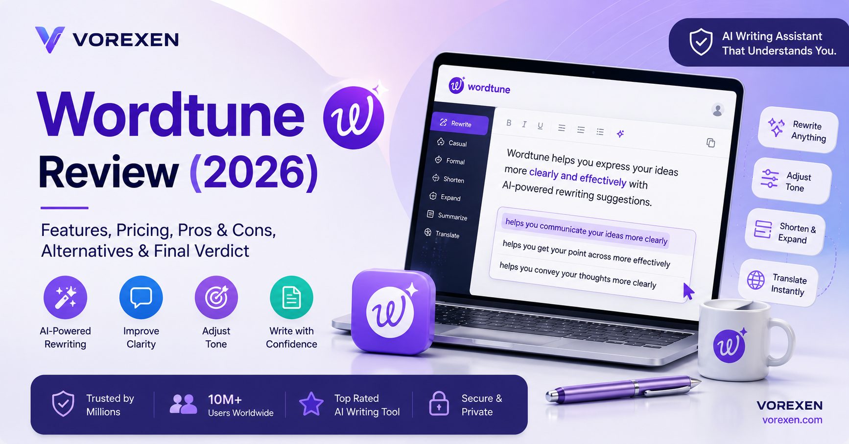 Wordtune Review 2026: Features, Pricing & Verdict | Vorexen